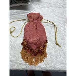 Vintage Victorian Drawstring Fringe Handbag